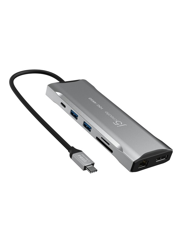 j5create Elite JCD397 - mini-dock - USB-C / USB4 / Thunderbolt 3 / Thunderbolt 4 - 2 x HDMI DP - GigE Elite JCD397 - mini-dock - USB-C / USB4 / Thunderbolt 3 / Thunderbolt 4-2 x HDMI DP-GigE