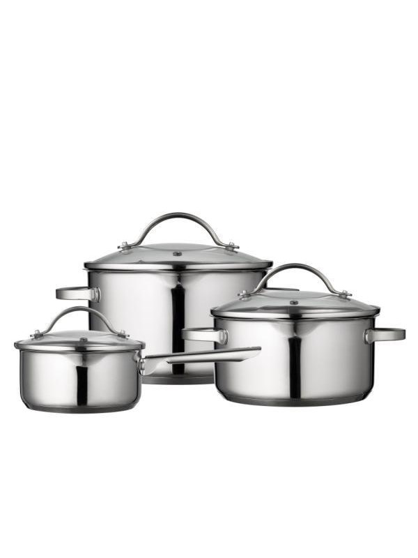 Funktion Pot set with lid 6 pieces 18/8 steel