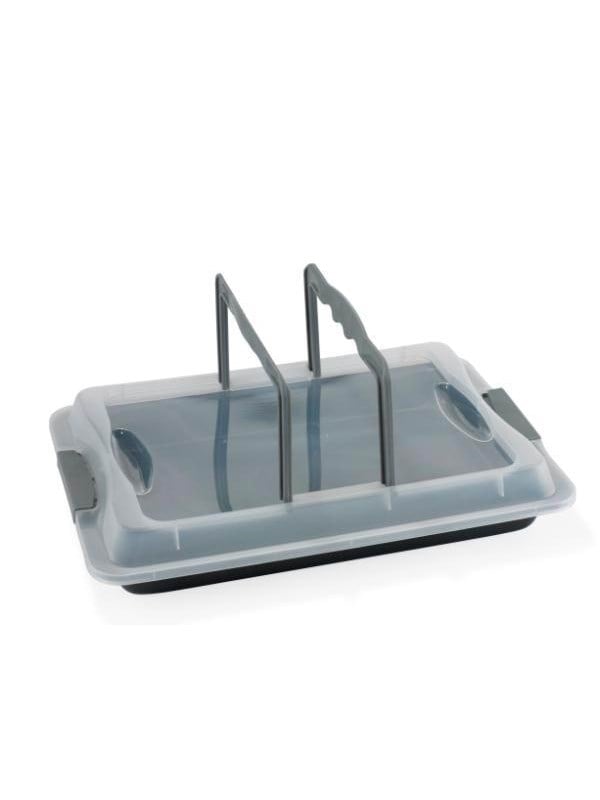 Funktion Bakplaat Baking pan with lid 42x29 cm grey