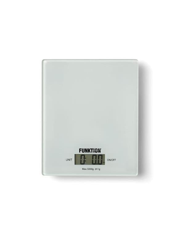 Funktion Keukenweegschalen Kitchen scale glass white 5kg/1g.