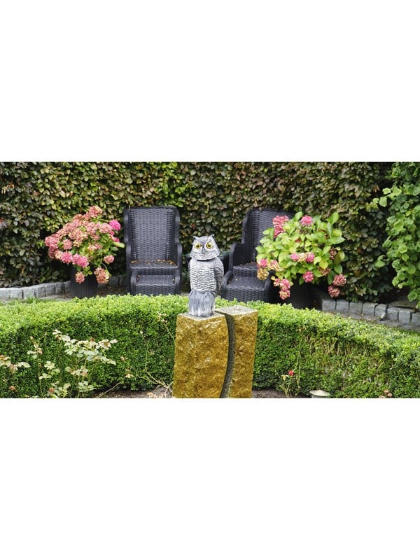 HOME It® Vogelverschrikker Uil met 360° Draaibare Kop – Uilenafschrikker voor Tuin, Gewassen en Moestuin – Bewegende Kop op Wind – 38,5 cm – 1 stuk