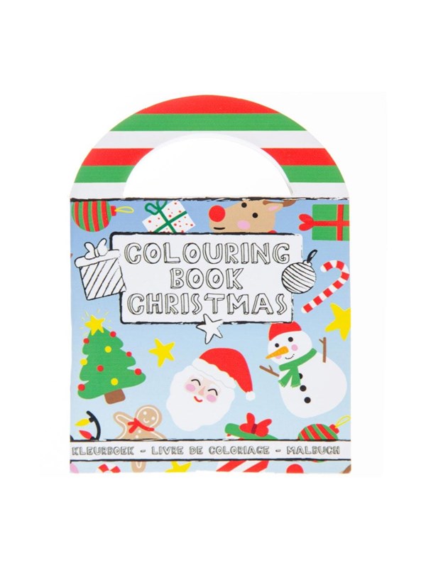 klein kleurboekje Kerstmis - mini kleurboek - met stickers - tasje - kerst - xmas - kerstman sneeuwpop - kleuren - 9 x 12,5 cm - pocket - kerstcadeau kids