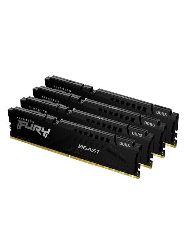 Kingston FURY Beast DDR5-6000 - 64GB - CL40 - Quad Channel (4 pcs) - Intel XMP - Zwart