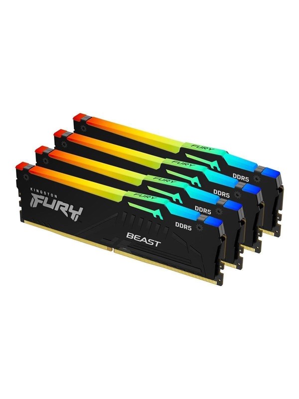 Kingston FURY Beast RGB DDR5-5600 - 64GB - CL40 - Quad Channel (4 pcs) - Intel XMP - Zwart met RGB