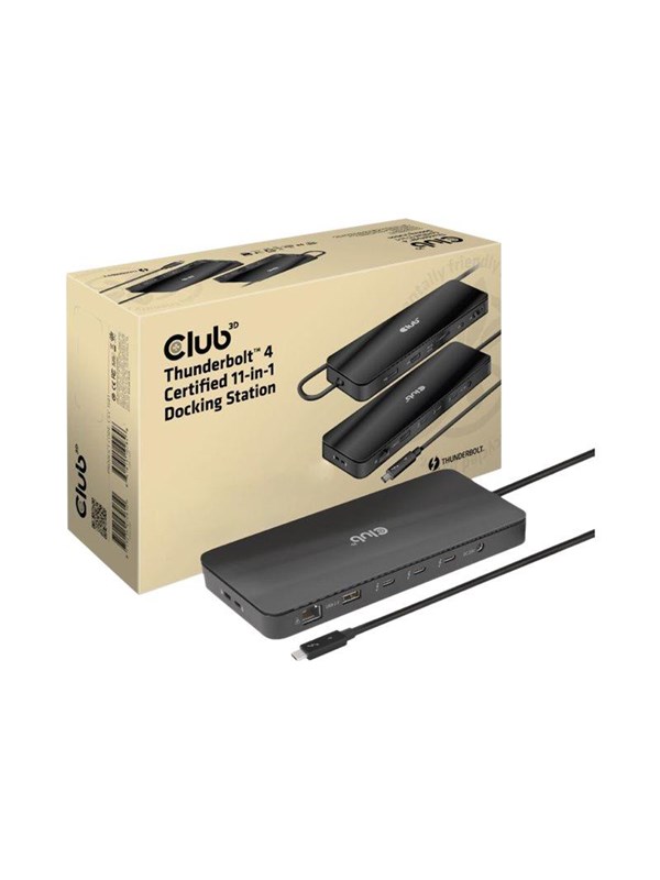 Club 3D - docking station - USB-C / Thunderbolt 3 / Thunderbolt 4 - 3 x Thunderbolt 4 - GigE