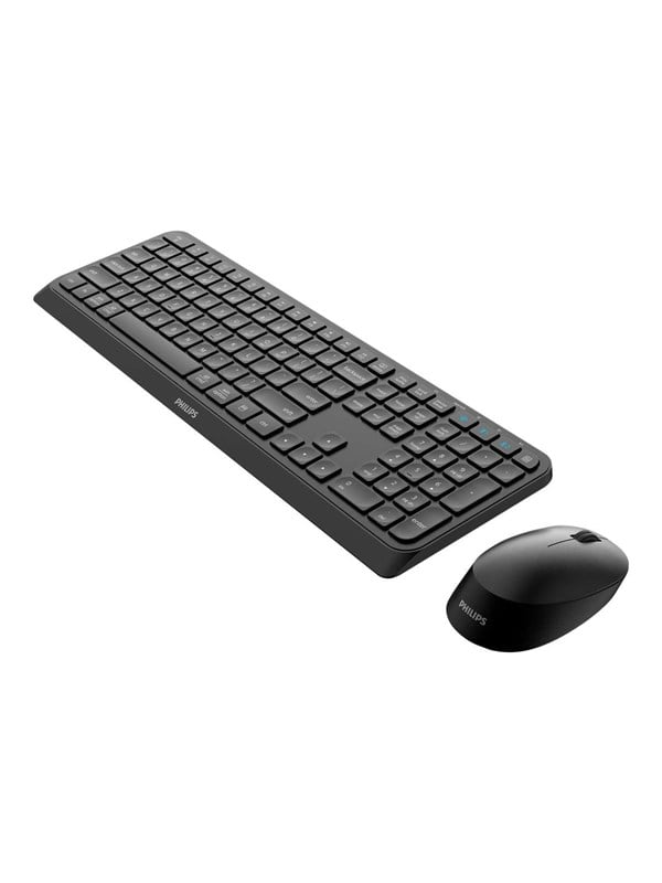 Philips 4000 series SPT6407B - keyboard and mouse set - QWERTY - Keyboard and mouse set - Engels (US international) - Zwart