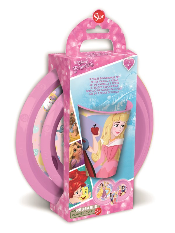 Princess kinderservies - roze - 3 delig - Disney Prinsessen servies