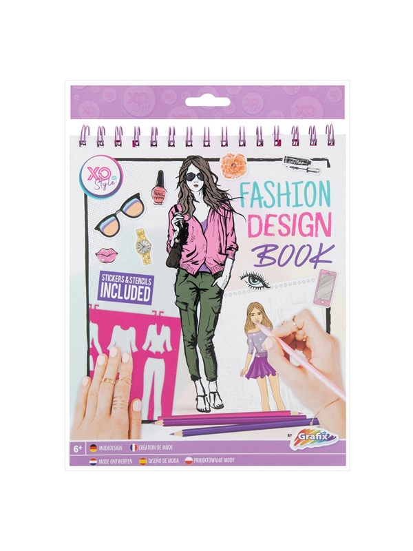 Fashion Design Book | Kleurboek Mode Ontwerpen | Inclusief stickers & stencils | Speelgoed Meisjes