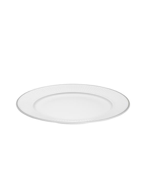 Pillivuyt Plate flat Vienne Plissé 22 cm White/Platinum