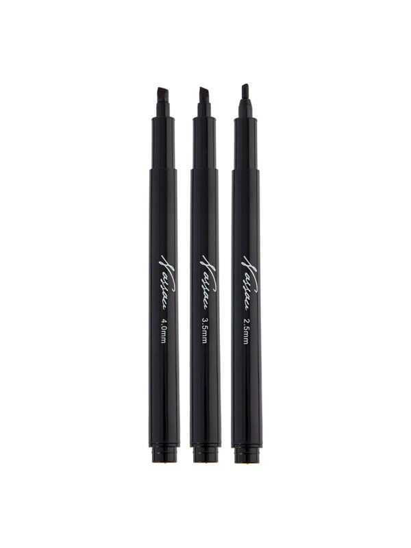 Naussau Fine Art | Kalligrafiepennen -  markers, 3 sizes ,black,  2.5 mm, 3.5 mm, 4.0 mm | Calligrapher