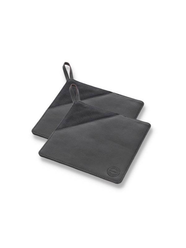 Pillivuyt Potholder 20.5 x 20.5 cm 2 pcs. black canvas/leather
