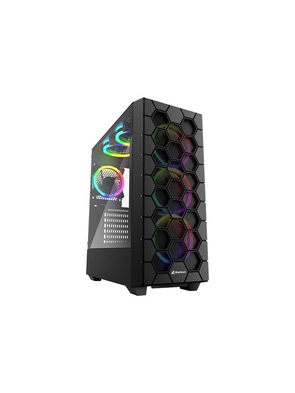 Sharkoon RGB Hex - mid tower - ATX - Case - Tower - Zwart