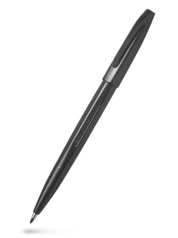 Fineliner pentel signpen s520 m zwart | 12 stuks