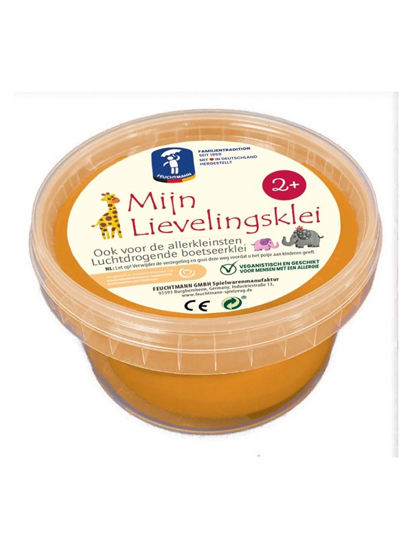 Feuchtmann klei oranje 500g - luchtdrogende kinderklei allergenenvrij.
