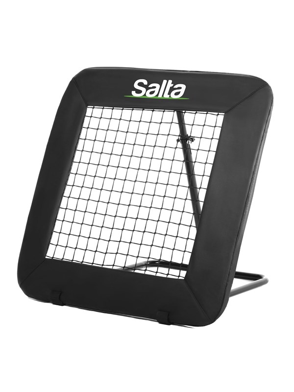 Salta Motion - 84 x 84 cm - Vrij verstelbaar - Rebounder / Kickback / Tchouk / Bouncer - Inclusief grondankers en stalen veren voor sterke bounce - Zwart - Voetbal rebounder / handbal / volleybal – Training
