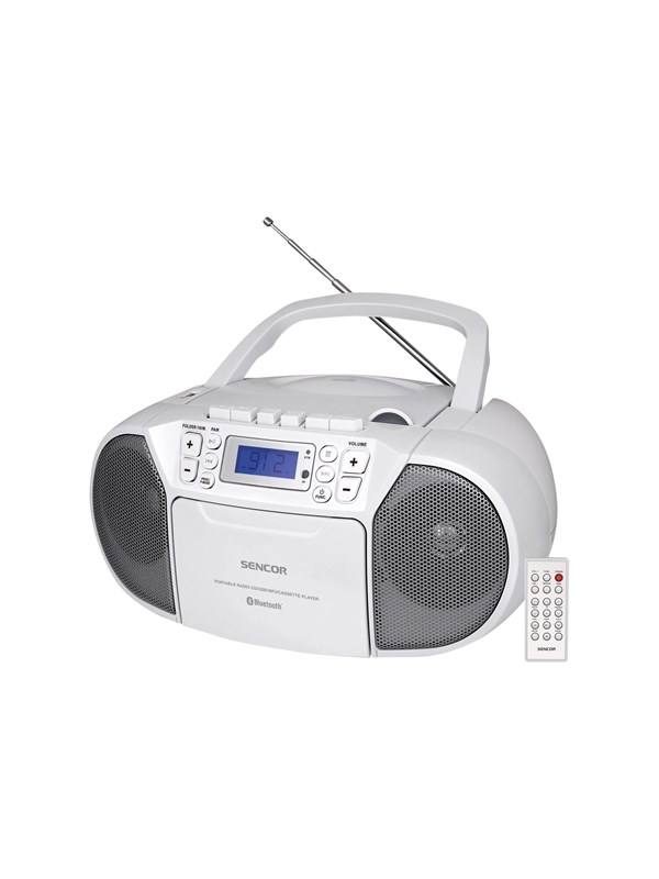 Sencor SPT 3907 W - boombox - CD USB-host Cassette Bluetooth - MP3 afspeler