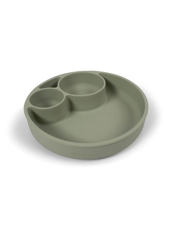 Filibabba Silicone divided plate - Green