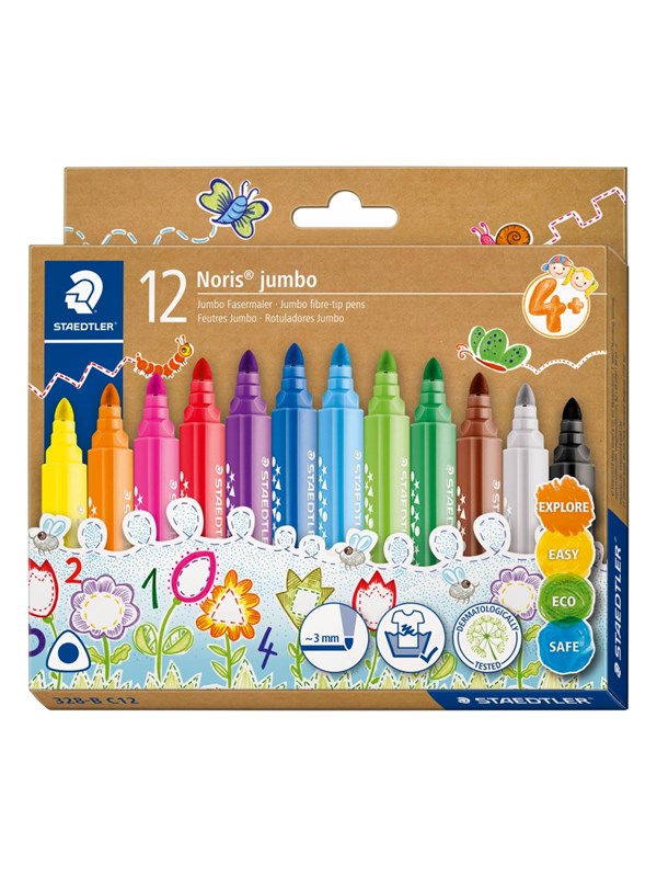 STAEDTLER Noris jumbo driekantige viltstift 12 kleuren