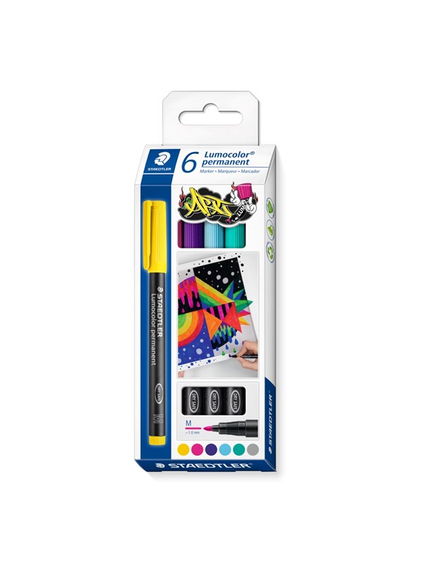 STAEDTLER Lumocolor permanent pen M 317 - etui met 6 kleuren