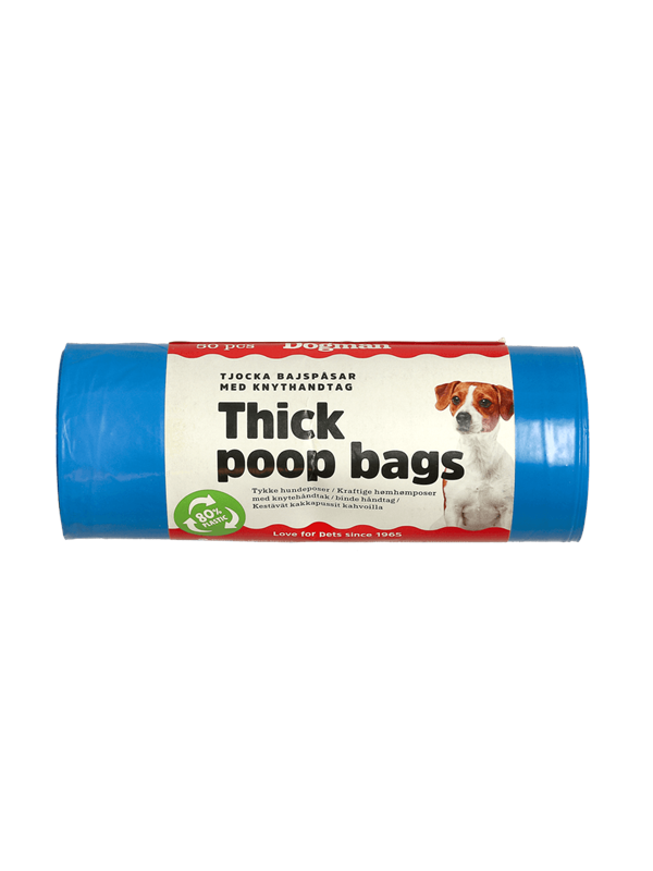 Dogman Dikke Poepzakjes met Handvatten Blauw (50-pack)