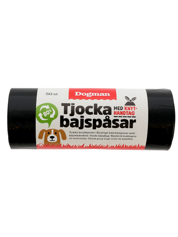 Dogman Dikke Poepzakjes met Handvatten Zwart (50-pack)