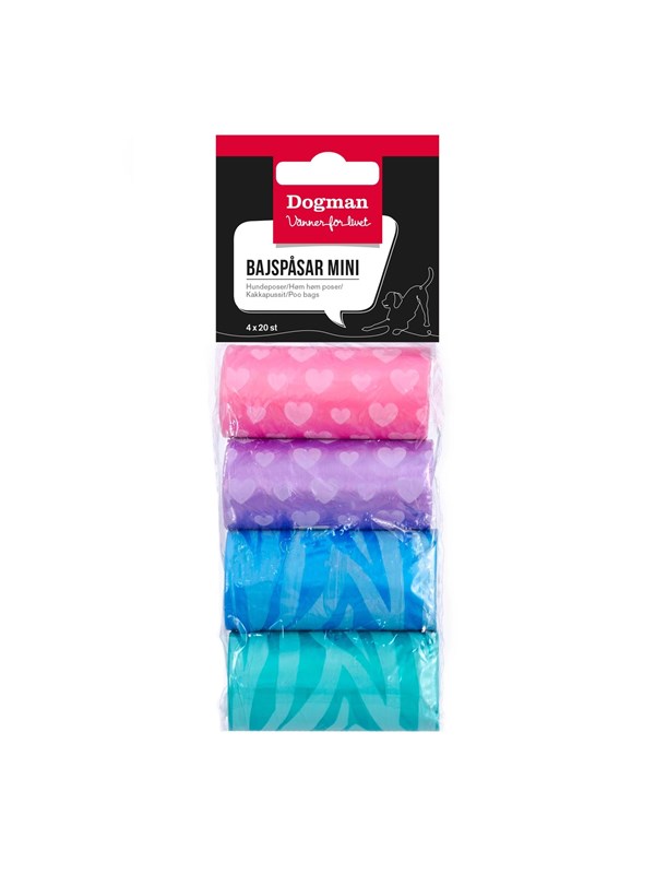 Dogman Mini poepzakjes (4 x 20 zakjes)