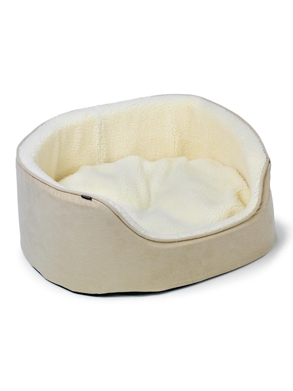 Dogman Pet Bed Sherpa High Rim Beige Medium 60x48x23cm