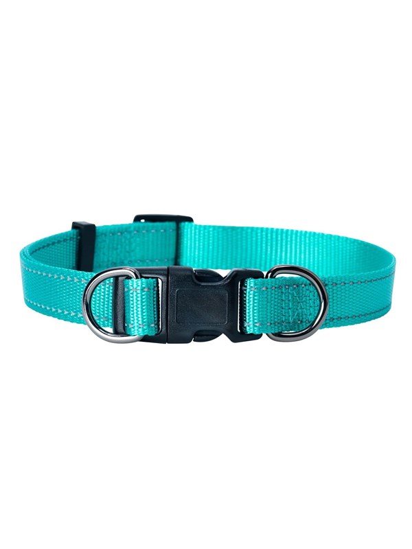 Dogman Nylon Hondenhalsband Iris Turquoise XL 25mmx38-66cm