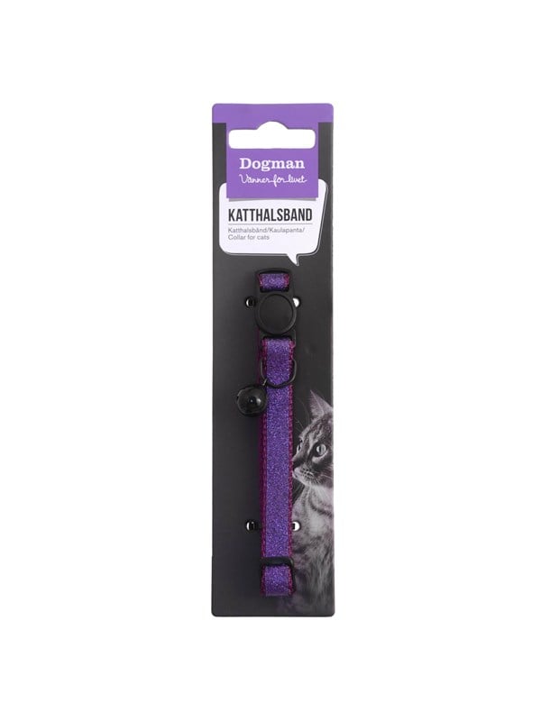 Dogman Kattenhalsband Gina met Cat Safe mechanisme en Bel Paars 30cm