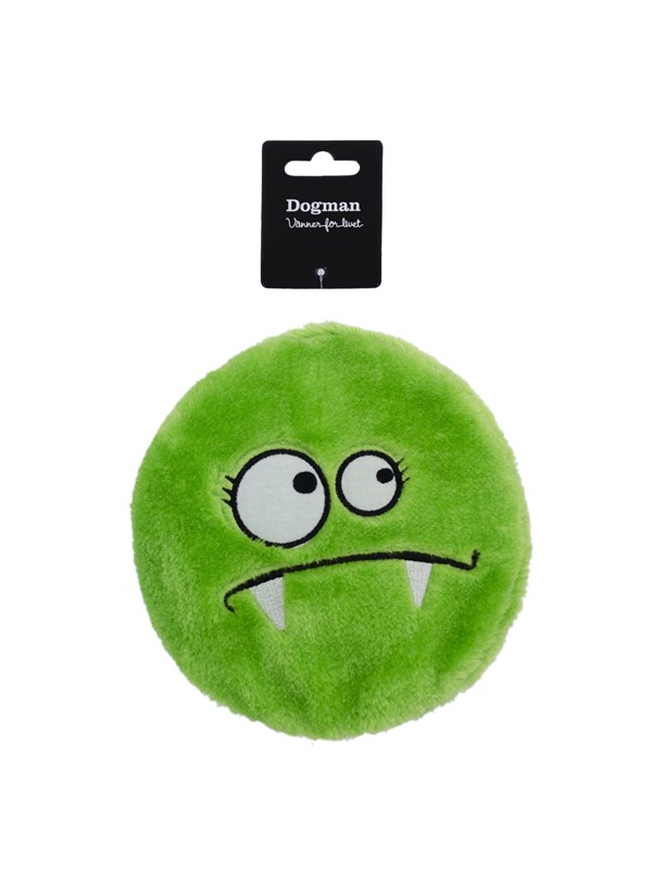 Dogman Hondenspeeltje Plat Groen Monster met Pieper 17cm