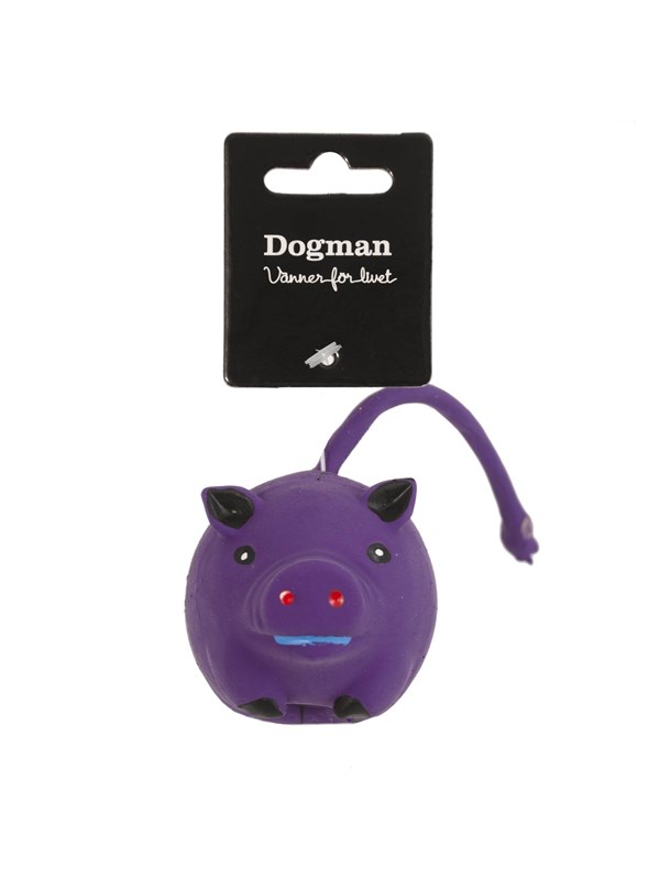 Dogman Hondenspeeltje Latex Lila Varkentje met Pieper 21cm