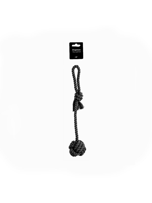 Dogman Dog Toy Rope Ball with Handle 35cm