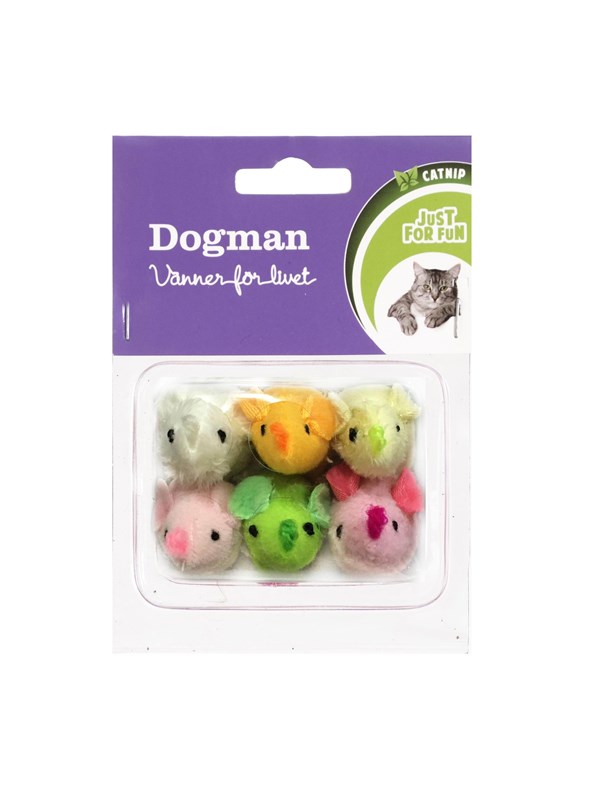 Dogman Kattenspeelgoed muizen met kattenkruid (6-pack)