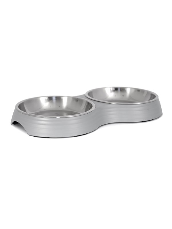 Dogman Dubbele voerbak Amy Grijs 2x200ml