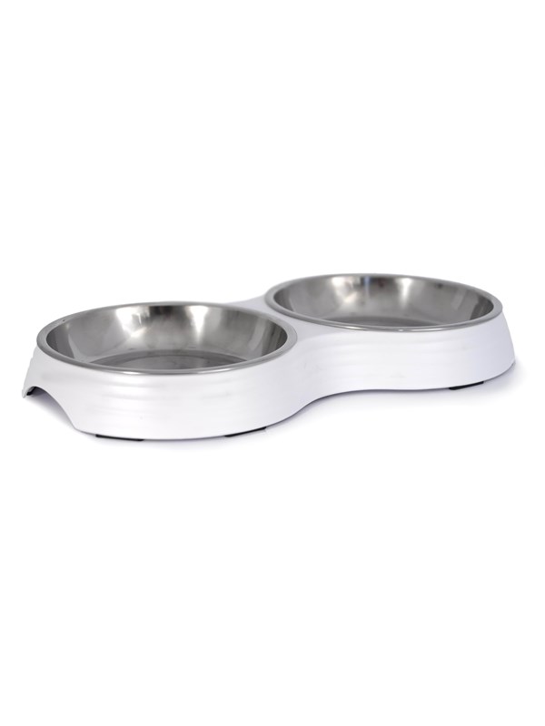Dogman Dubbele voerbak Amy Wit 2x200ml