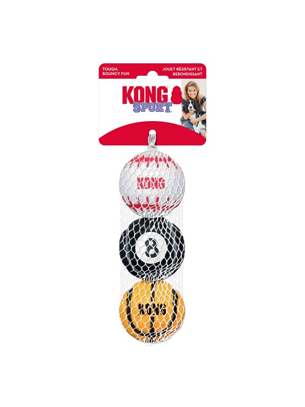 KONG Dog Toy Sport Balls Medium 6cm Assorted Colors (3-Pack)