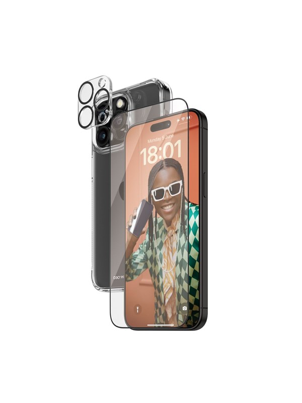 PanzerGlass Bundle 3in1 Serie - Beschermhoes en Schermbeschermer - iPhone 15 Pro Max - Militaire Standaard