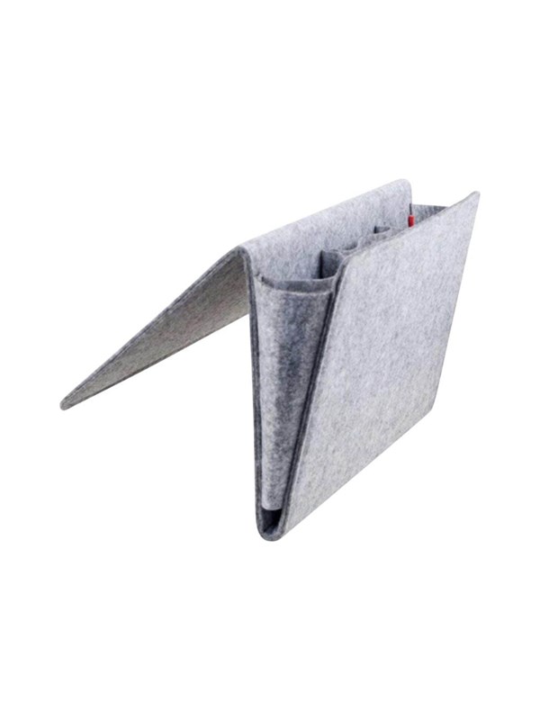 Kikkerland Bedside pocket – Opbergzak voor je bed – Extra nachtkastje – Woonaccessoire – Vilt – Grijs – Large