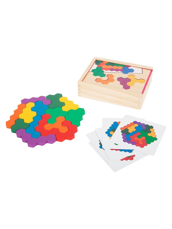 Small Foot - Wooden Shape Puzzle Hexagon Hout