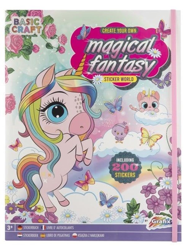 Grafix Magisch Fantasy Unicorn Stickerboek - 200 stickers - activiteitenboek voor meisjes - Doeboek - Opdrachten Boekje - Sinterklaas cadeau
