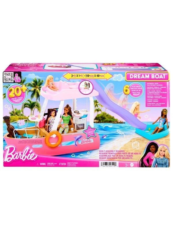 Barbie Droomboot - Speelset met barbie meubels en glijbaan
