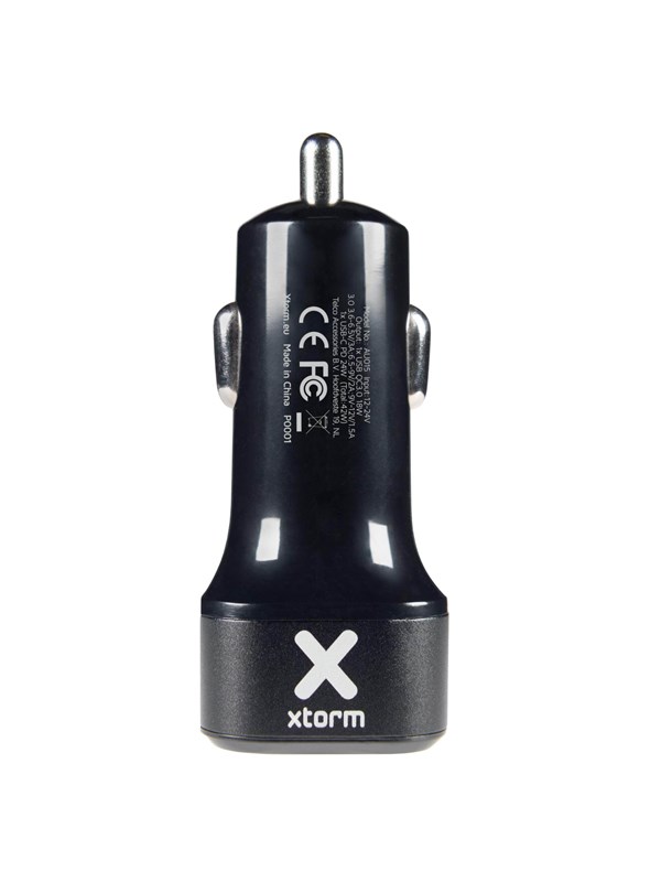 Xtorm Autolader Pro - USB + USB-C Autolader - Sigarettenaansteker USB Oplader Auto - 48W - Zwart