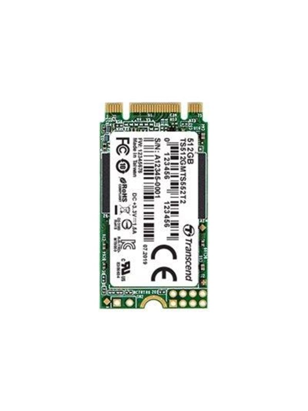 Transcend MTS552T2 64 GB SATA M.2 SSD 2242 harde schijf SATA 6 Gb/s Industrial TS64GMTS552T2