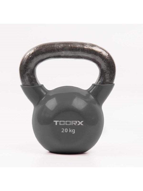 Toorx Kettlebell - Kettlebell - Gietijzer - 20 kg - Incl. Vinyl Coating - Grijs