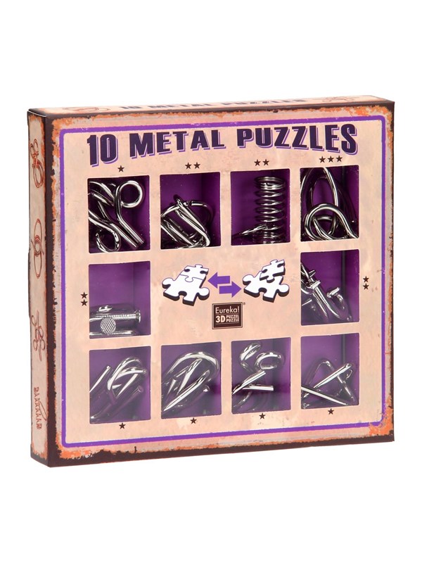 Eureka - Eureka! 10 Metalen Puzzels Paarse Editie