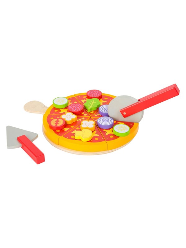 Small Foot - Houten Snij- en Speeleten Pizza Set, 21dlg.