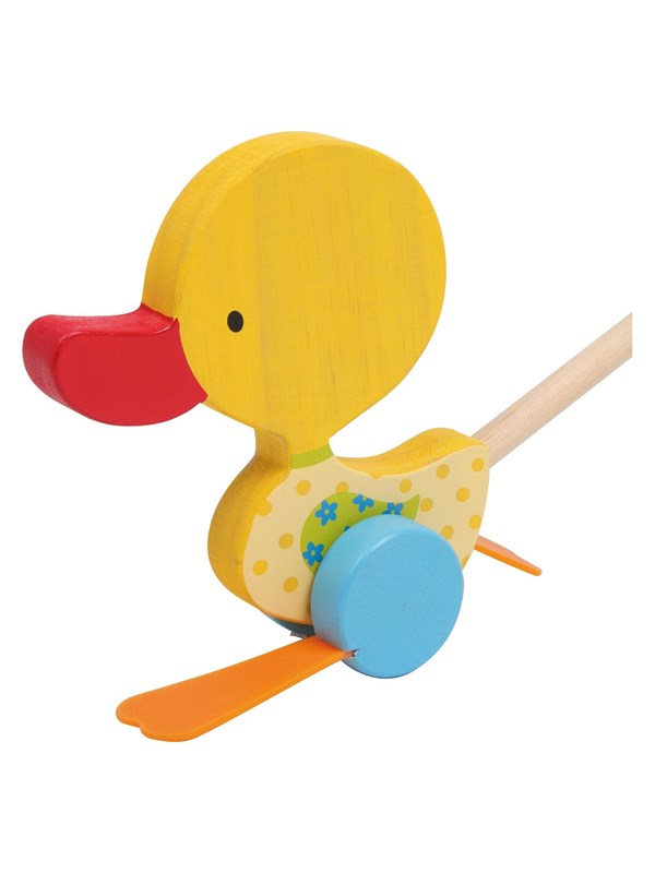 Small Foot - Wooden Push Figure Duck Tina with Stick
