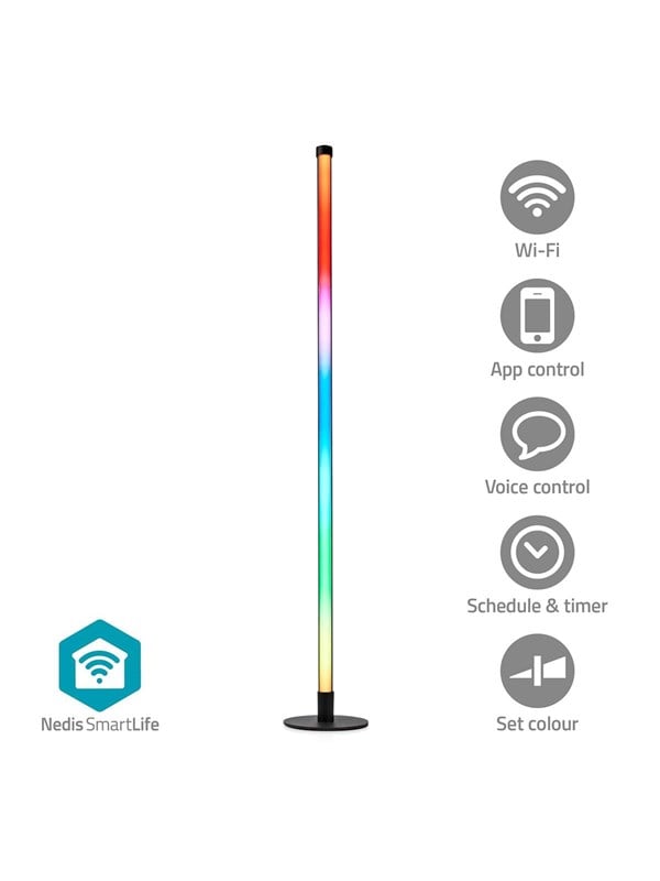 Nedis SmartLife Sfeerverlichting - Wi-Fi - Tube - 180 lm - RGBIC / Warm tot Koel Wit - 2700 - 6500 K - 10 W - Metaal / Siliconen - 1 Stuks