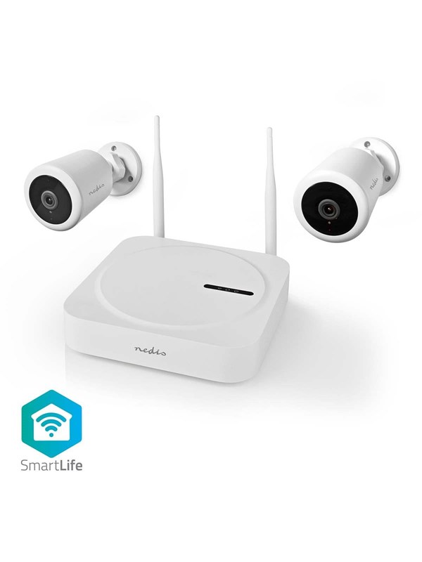 Nedis SmartLife Draadloos Camerasysteem - 2x Camera - Full HD 1080p - IP65 - Nachtzicht - Wit