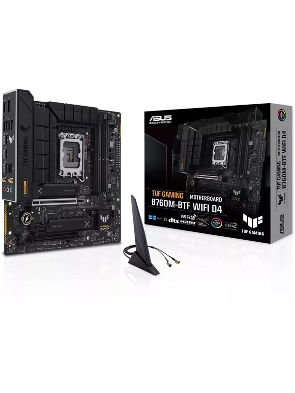 ASUS TUF GAMING B760M-BTF WIFI Moederbord - Intel B760 - Intel LGA1700 - DDR4 RAM - Micro-ATX (BTF Standard)